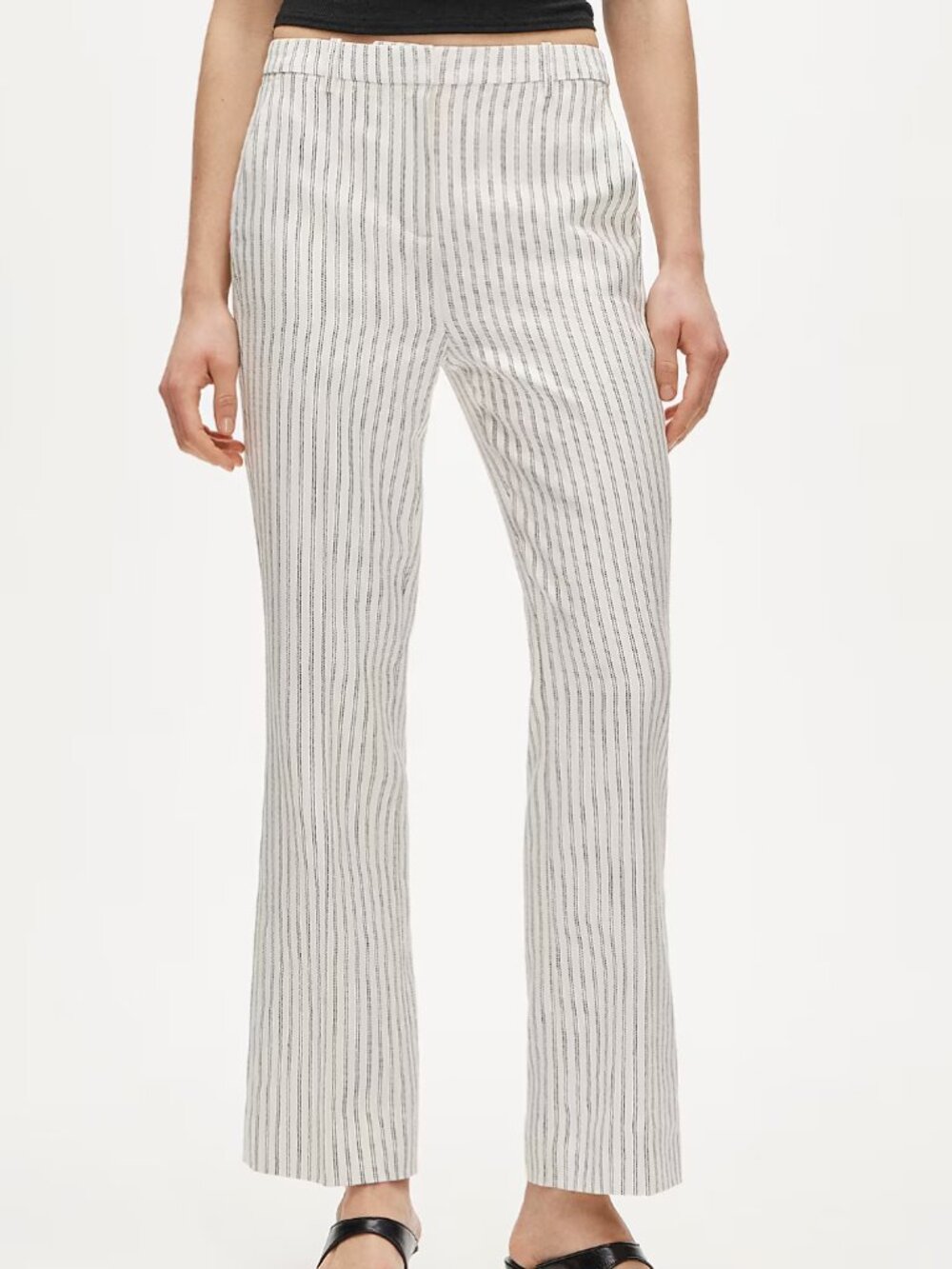 J. Crew Kaya pants in striped stretch linen blend